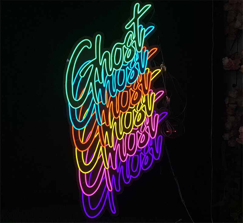 2ft x 4ft Ghost Logo Neon Sign