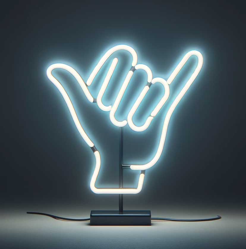 Hang Loose Hand Neon Sign