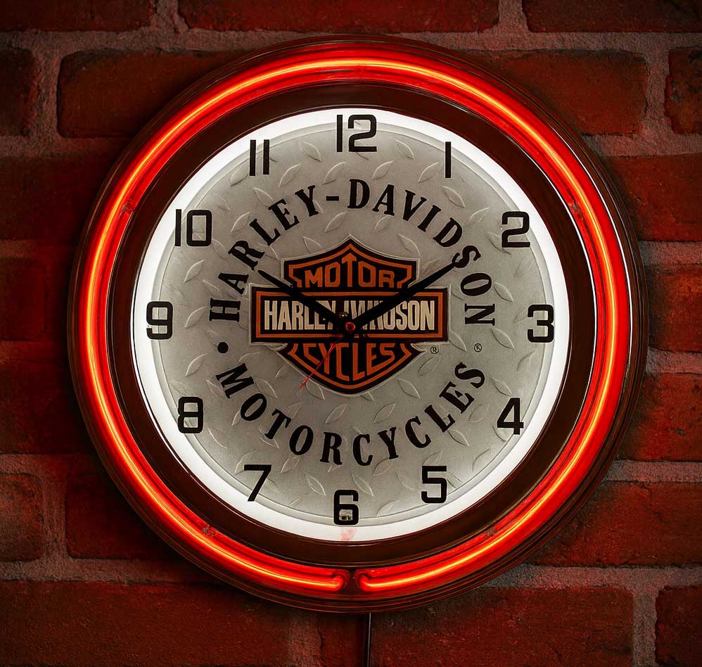 Harley Davidson Neon Clock