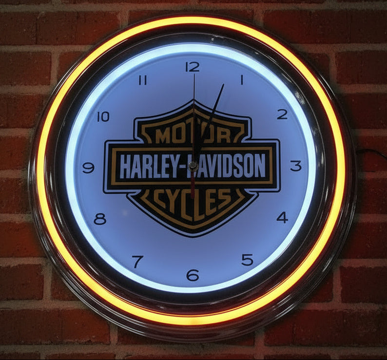 Harley Davidson Neon Clock