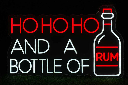 Ho Ho Ho And A Bottle Of Rum Neon Light