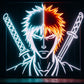 two faces ichigo kurosaki bleach neon sign