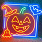 jack o' lantern bat halloween neon sign