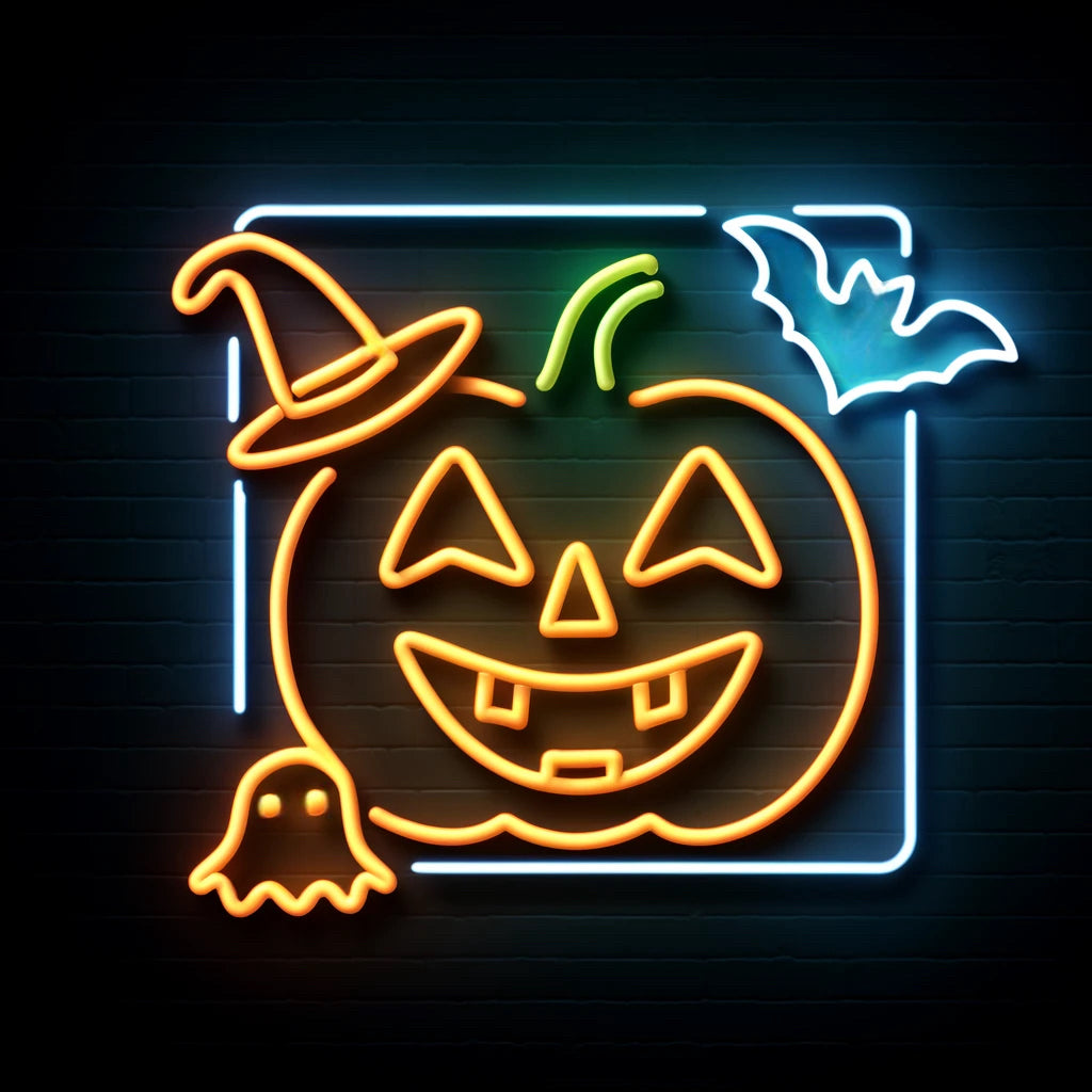 jack o lantern halloween neon sign