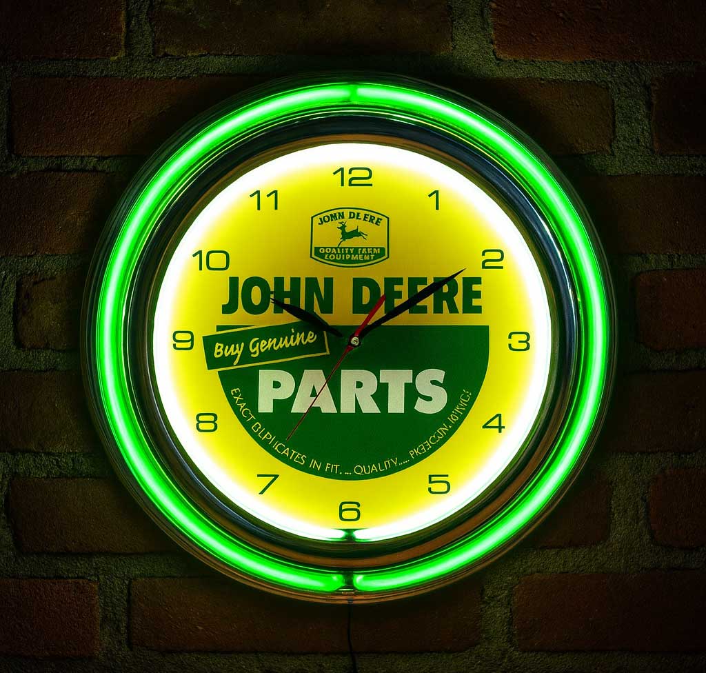 John Deere Neon Clock