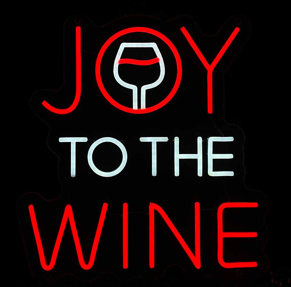 Joy To The Wine Neon Sign