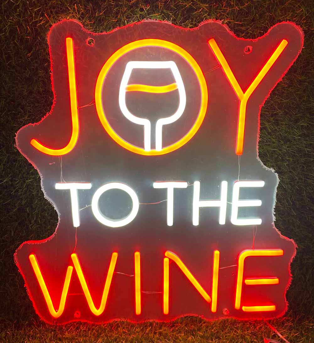 Joy To The Wine Neon Sign