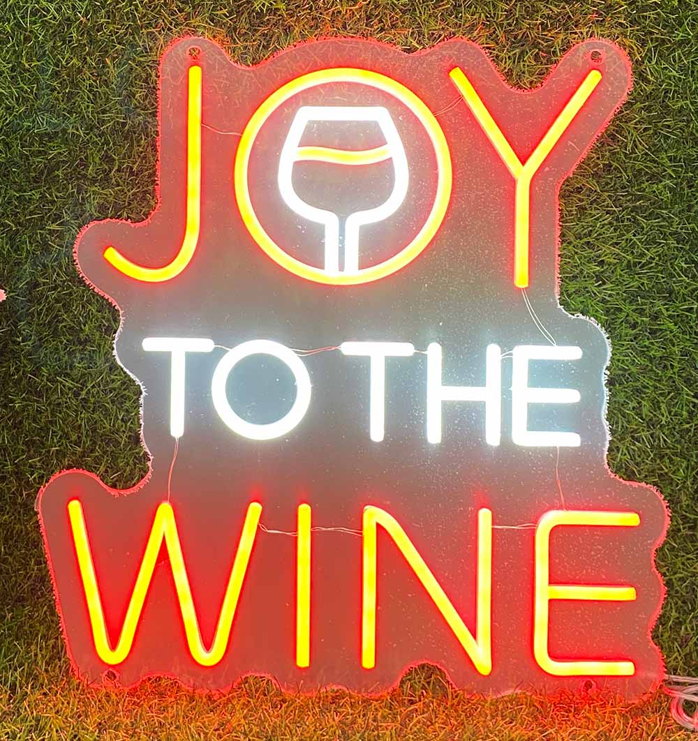 Joy To The Wine Neon Sign