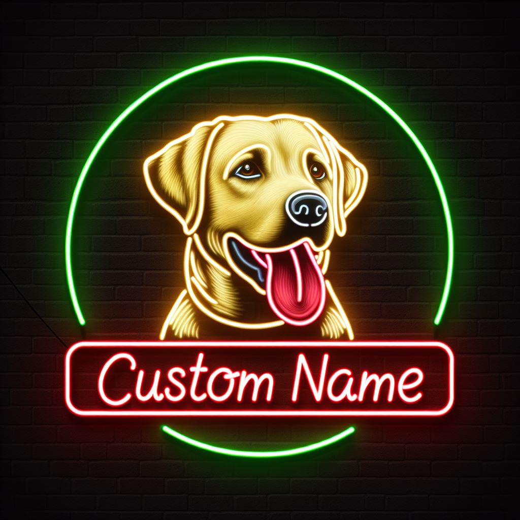 labrador custom name neon sign 