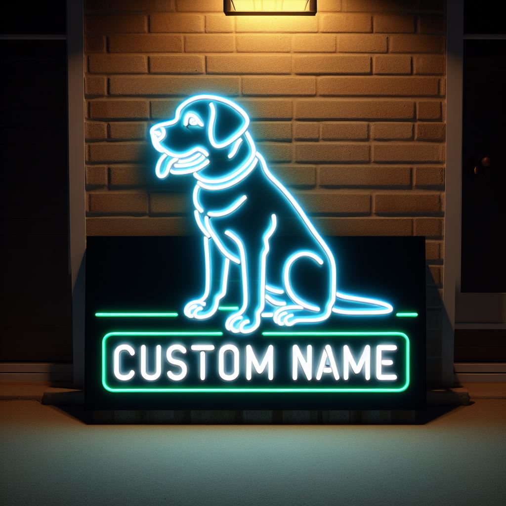 labrador custom name neon sign 