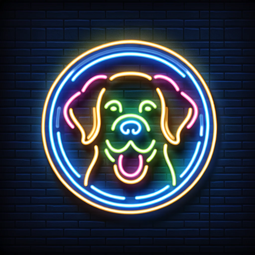 labrador dog neon sign 