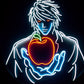 light yagami apple death note neon sign
