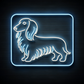 long haired dachshund neon sign