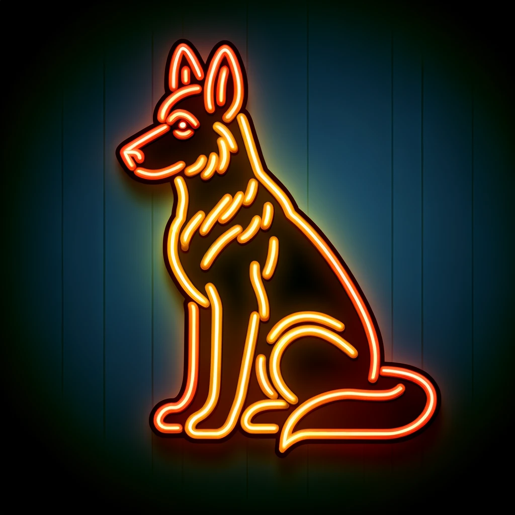 loyal german shepherd neon sign
