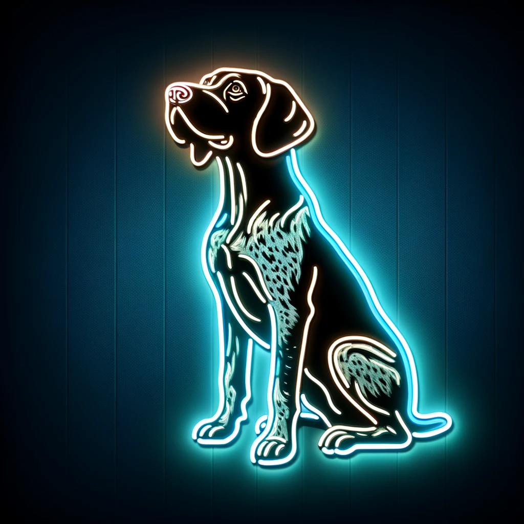 loyal german shorthaired pointer neon sign