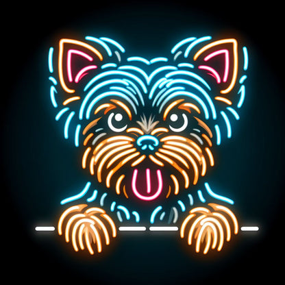 playful yorkshire terrier neon sign