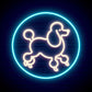 poodle circle neon sign