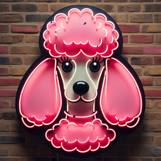 pink poodle neon sign