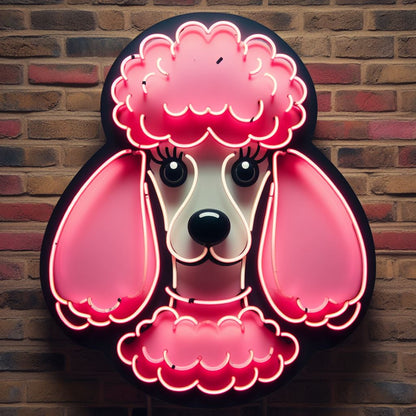 pink poodle neon sign