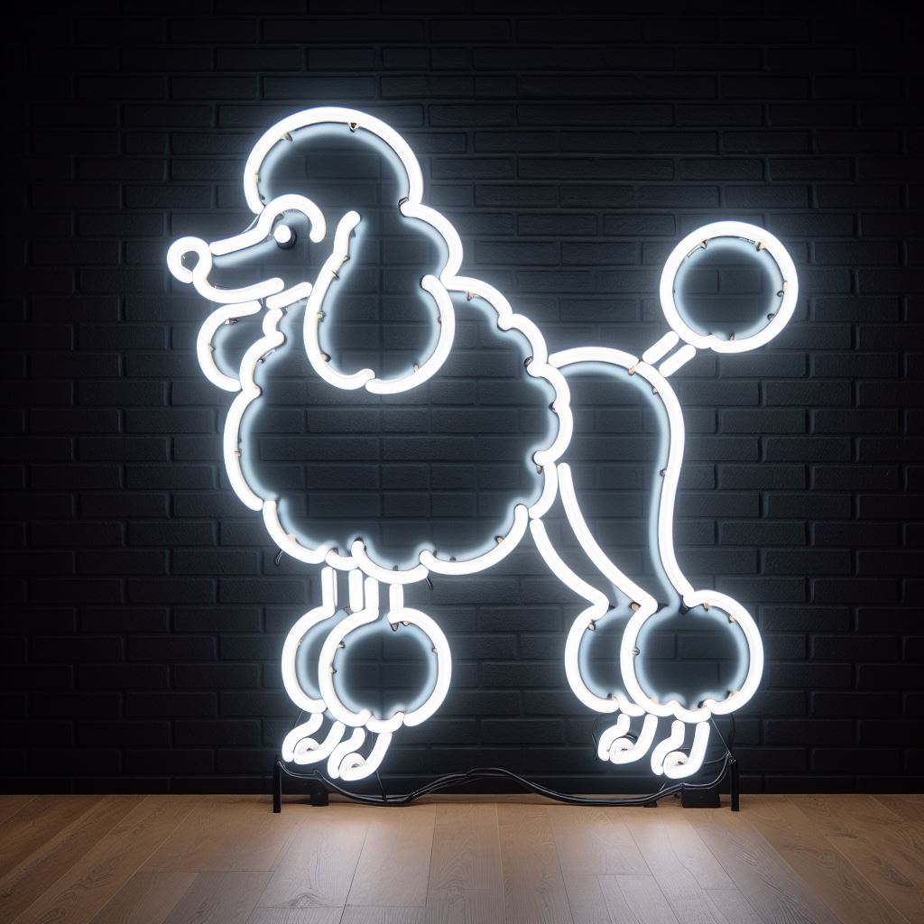 poodle neon sign