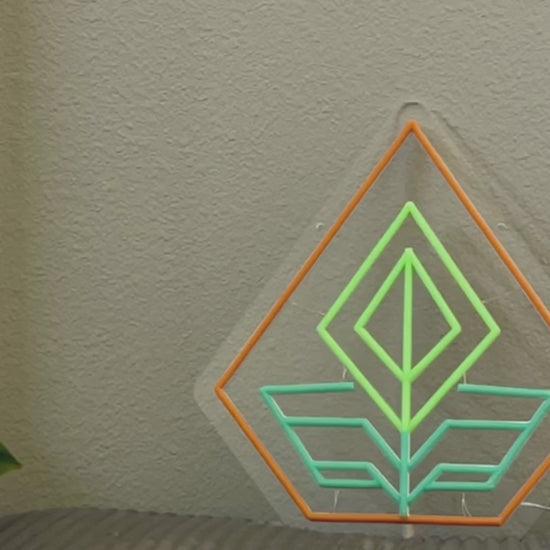 growth geometric neon sign