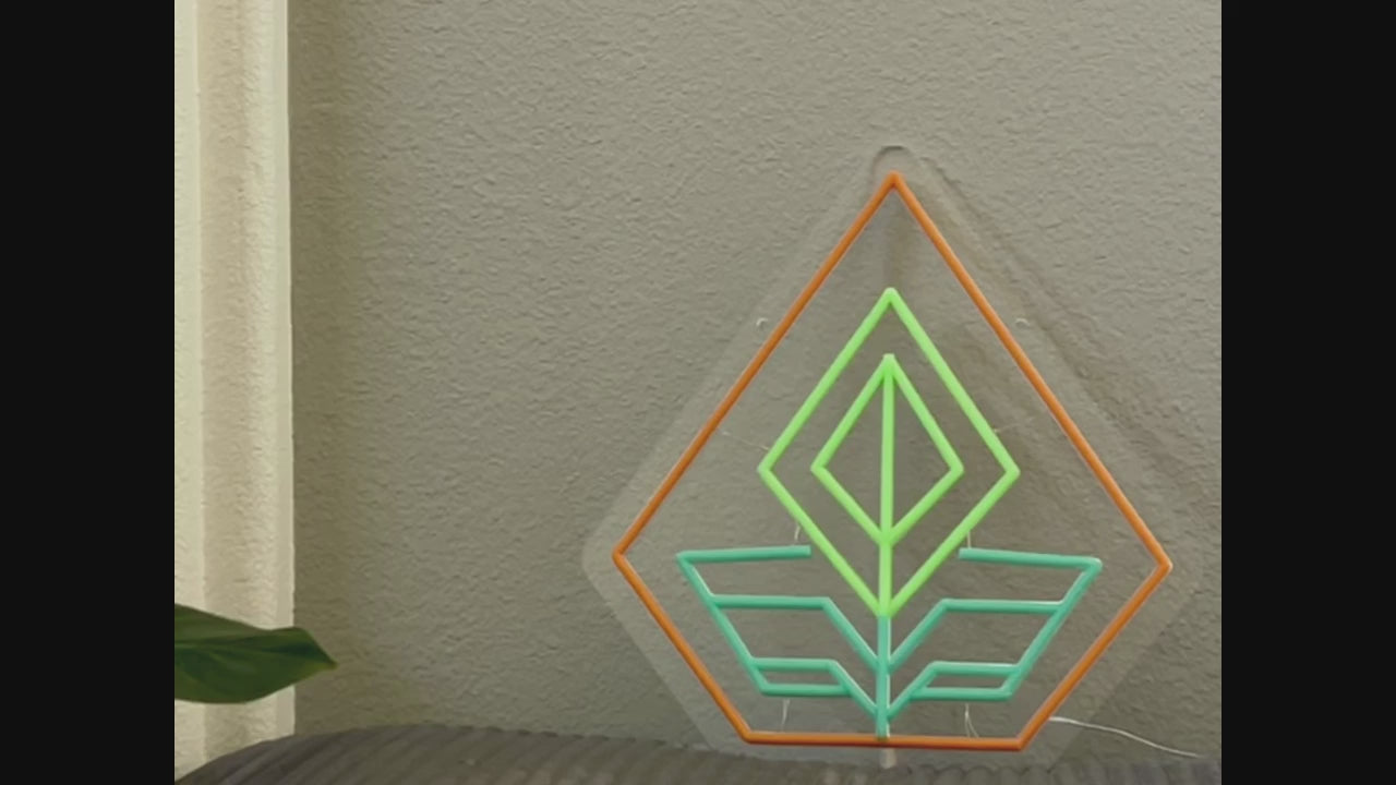 growth geometric neon sign