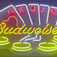 budweiser playing cards neon sign video