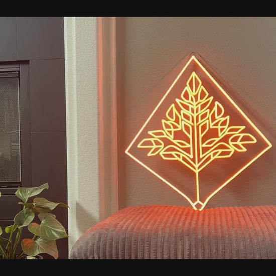 grounded geometric neon sign