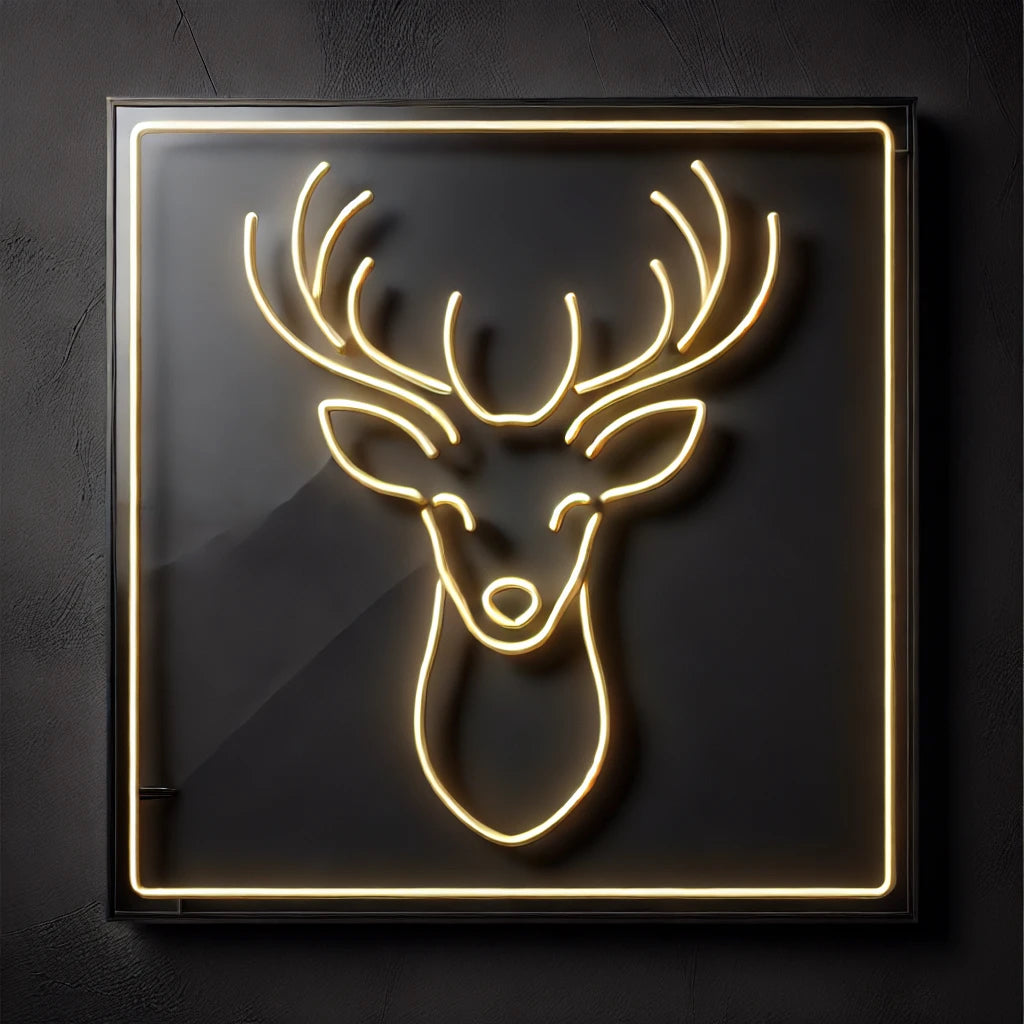 reindeer neon sign