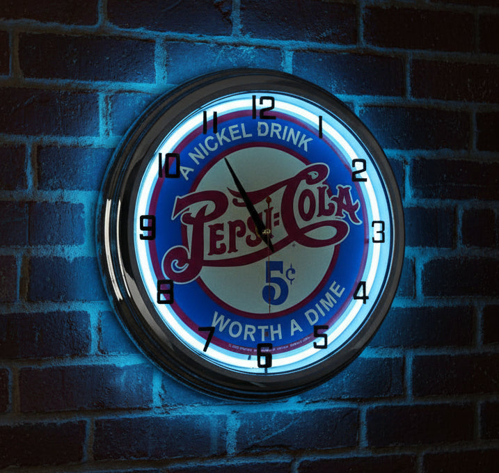 Retro Pepsi Cola Neon Clock