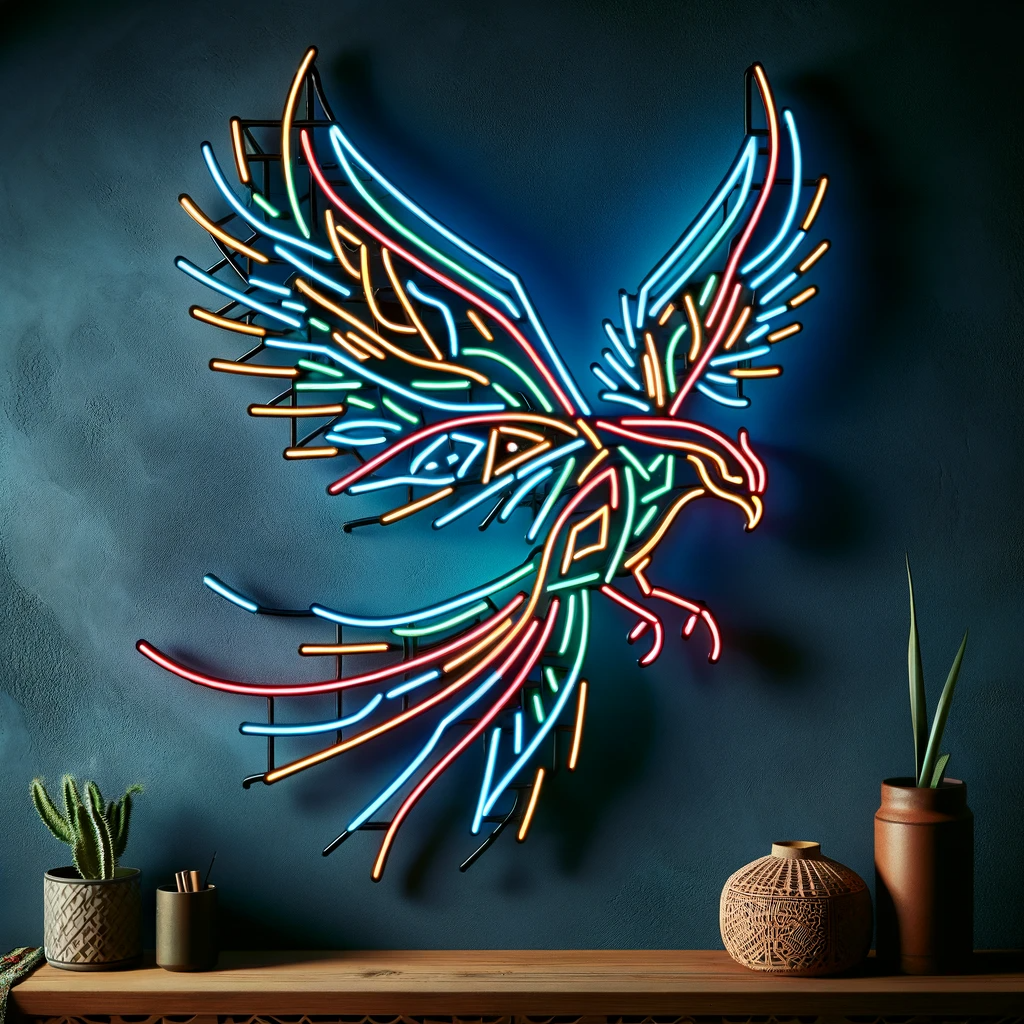 rising phoenix neon sign