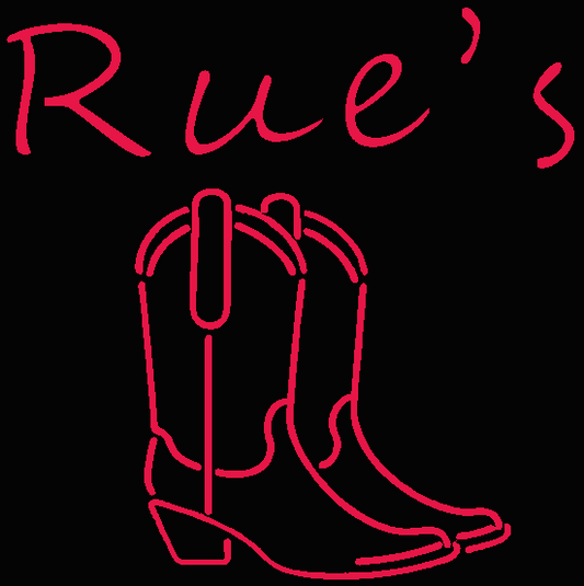 Rue's Cowboy Boots Neon Sign