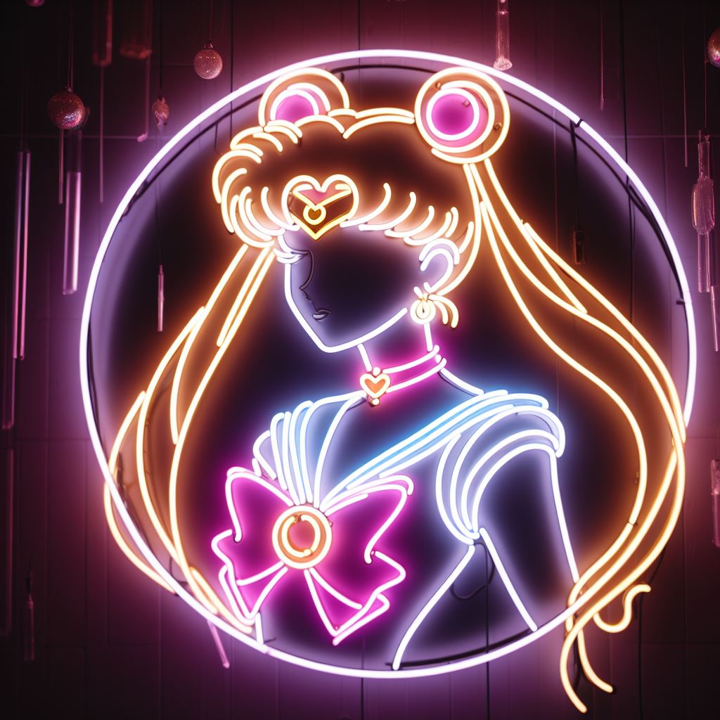 sailor moon anime neon sign
