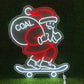 Santa On Skateboard Neon Sign