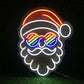 Santa In Rainbow Shades Neon Sign