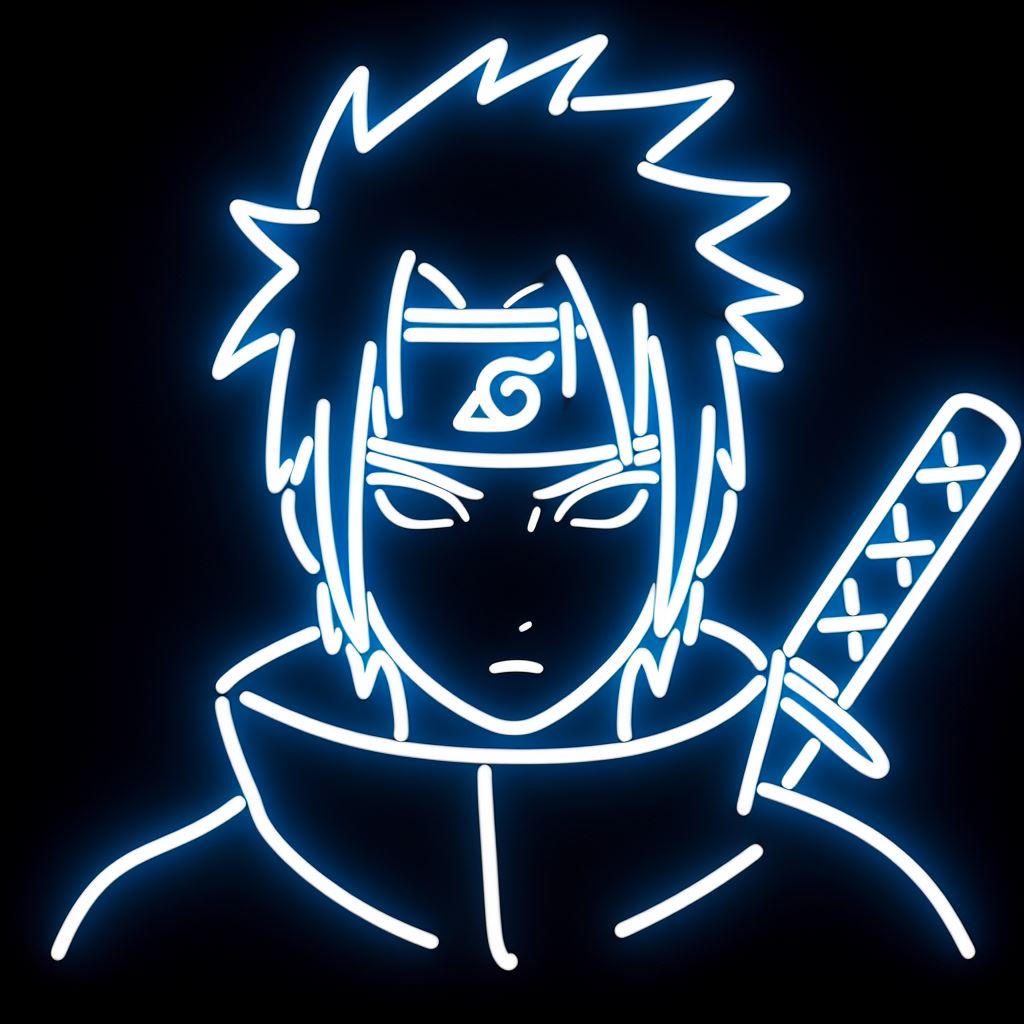 sasuke uchiha neon sign