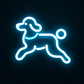 simple running poodle neon sign