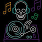 groovin skeleton dj neon sign