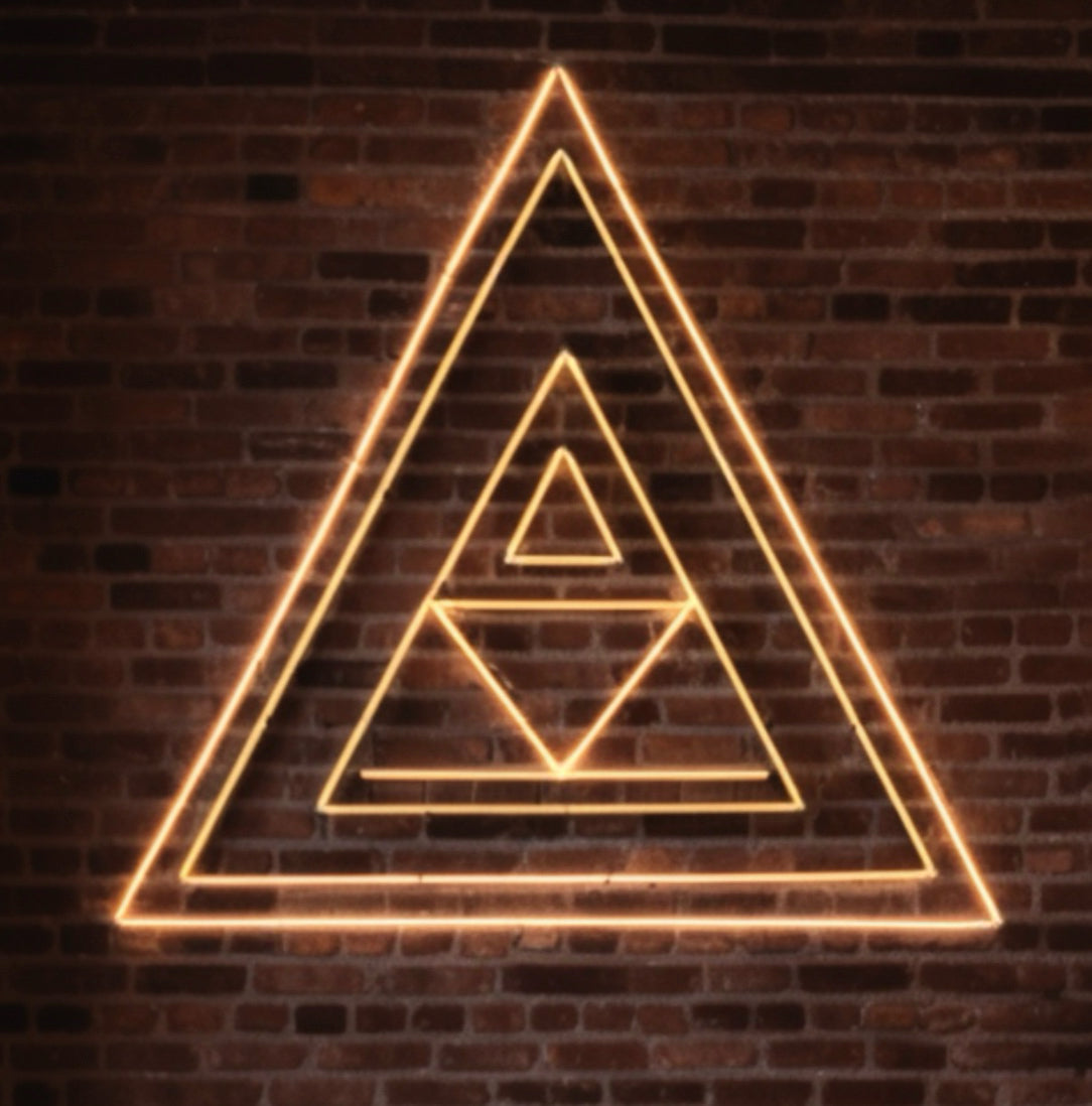 stillness triangle geometric neon sign