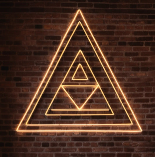 stillness triangle geometric neon sign