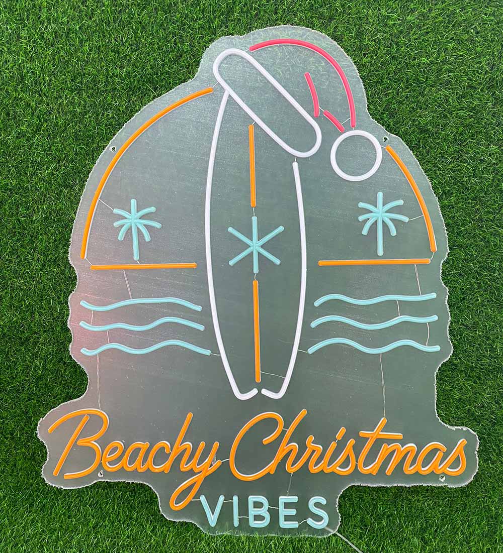 Beachy Christmas Vibes Neon Sign