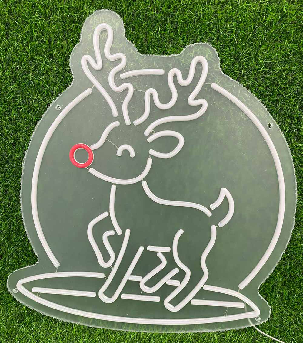 Surfing Rudolph Neon Sign Off