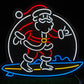 surfing santa neon sign