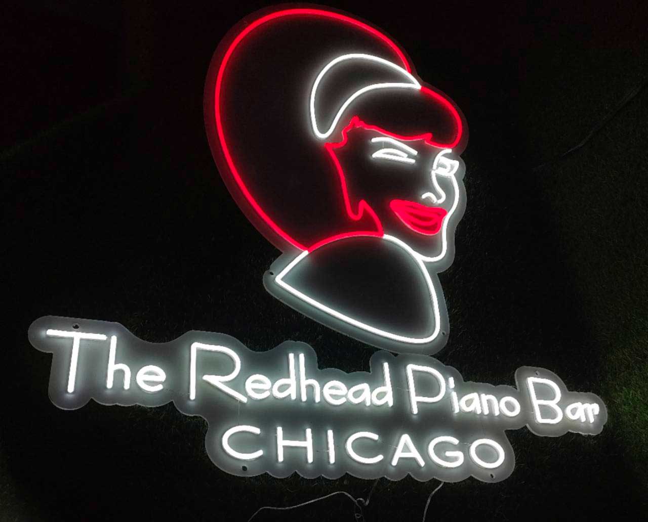 The Redhead Piano Bar Neon Sign