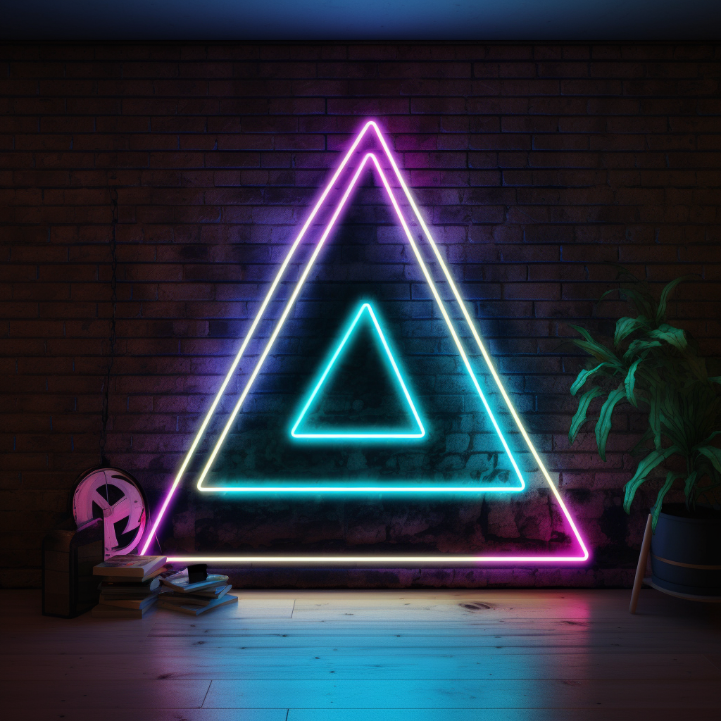 three triangles neon sign