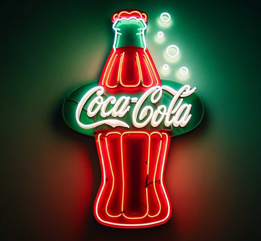 Vintage Coca Cola Bottle Neon Sign