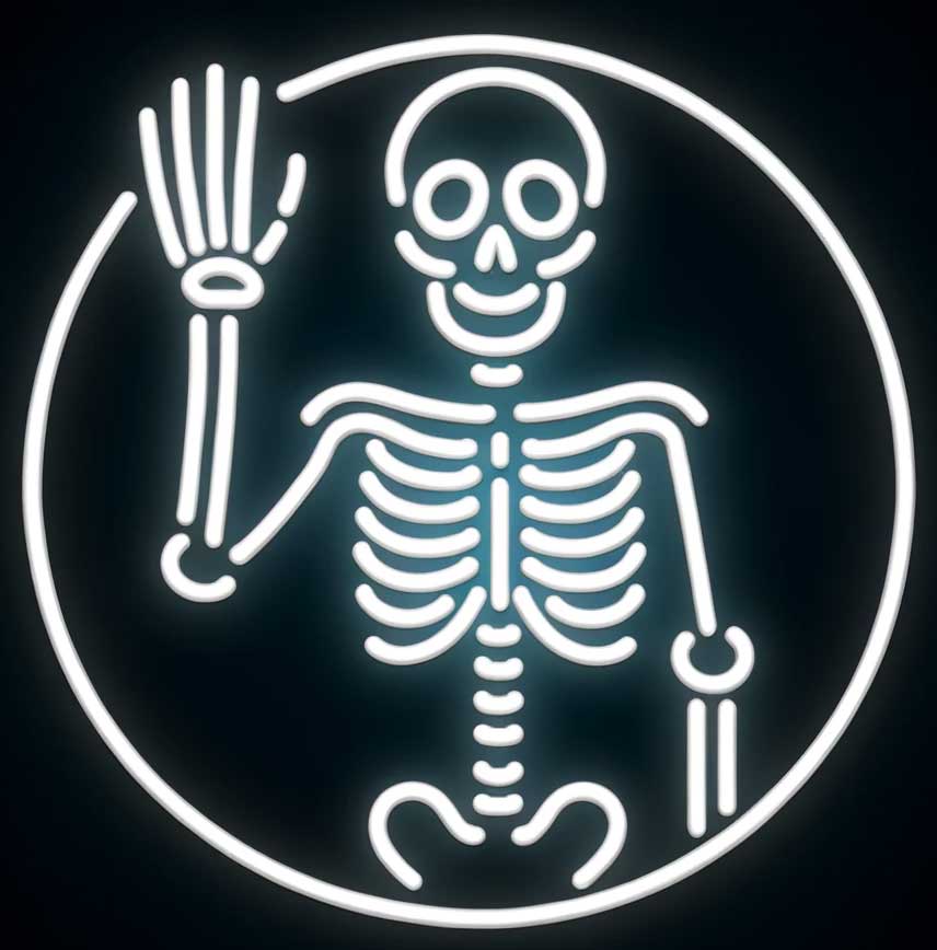 Waving Skeleton Neon Sign