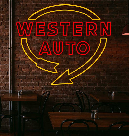 Custom Western Auto Neon Sign