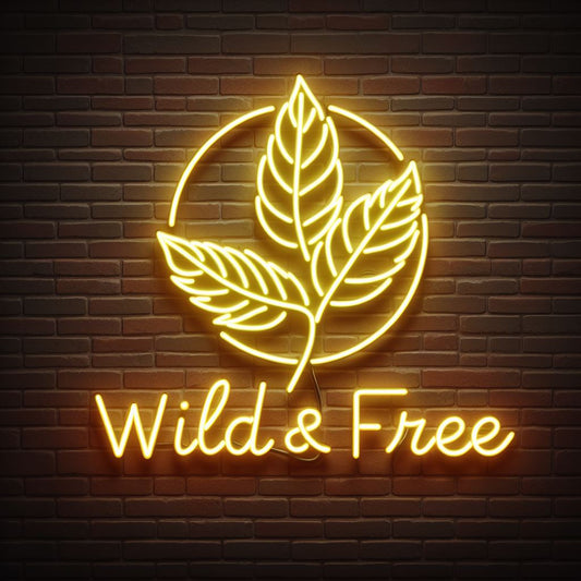 wild and free neon sign