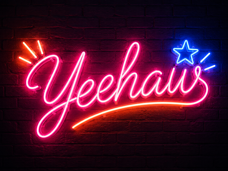 yeehaw neon sign